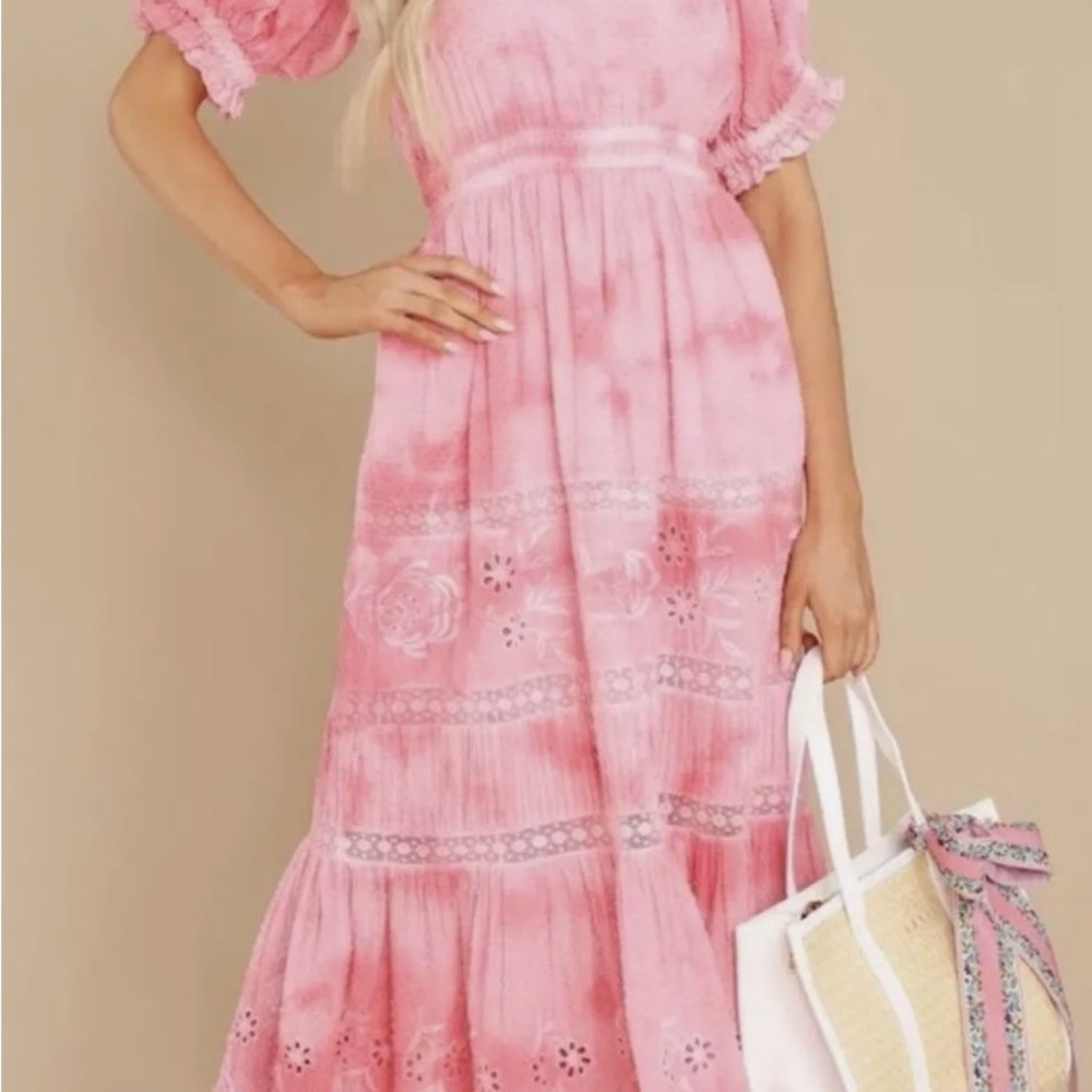 LoveShackFancy Lupita dress - Pink Floral Maxi Dress
